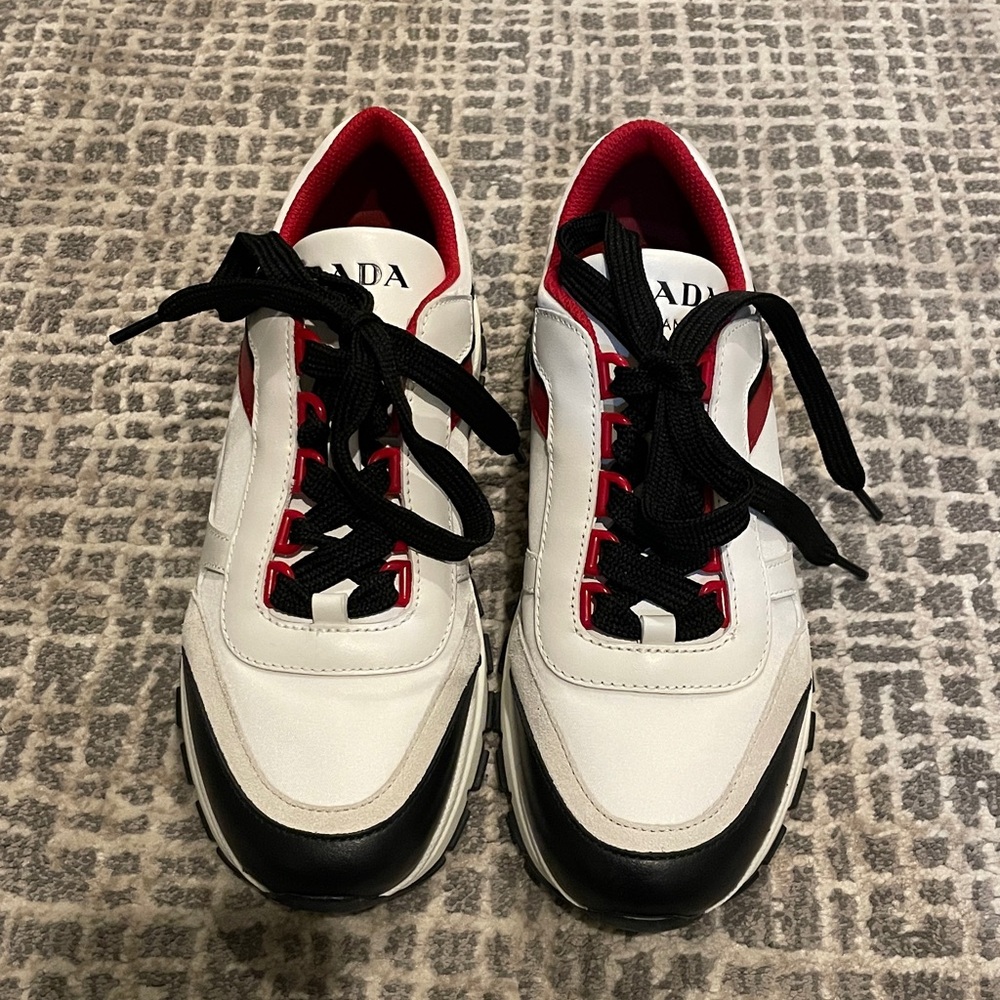 Prada Black and Red Sneakers